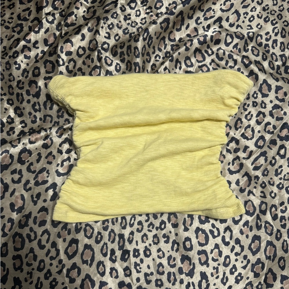 Free People BOULEVARD Ruched Tube Top - Large - Yellow